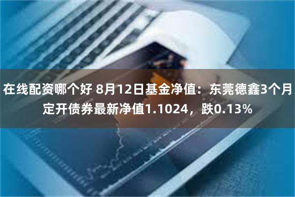 在线配资哪个好 8月12日基金净值：东莞德鑫3个月定开债券最新净值1.1024，跌0.13%